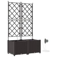 Tuin Bloempot 2 pcs Bruin Staal - thumbnail