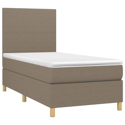 Boxspring met matras stof taupe 90x190 cm