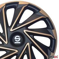 4-Delige Sparco Wieldoppenset Varese 15-inch goud/zwart - thumbnail