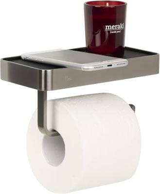 Ben Mykanto toiletrolhouder 18,8x10x9cm geborsteld zwart Ben Mykanto toiletrolhouder 18,8x10x9cm geborsteld zwart