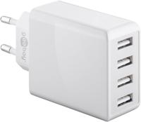 USB-A-adapter - USB-A-lader - 4 poorts - Quick charge - 2000mA - 30W - 5V - Wit - thumbnail