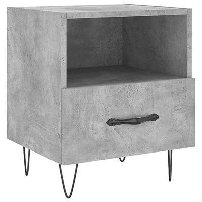 Nachtkastjes 2 st 40x35x47,5 cm bewerkt hout betongrijs