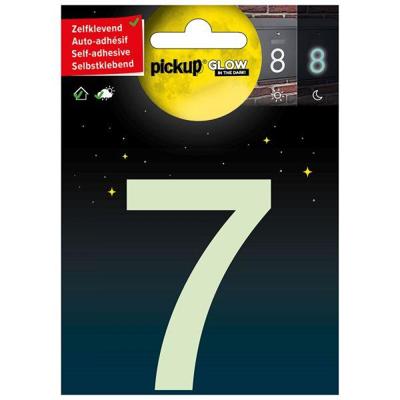 Glow in the dark Nummer 7 - 75 mm zelfklevend.