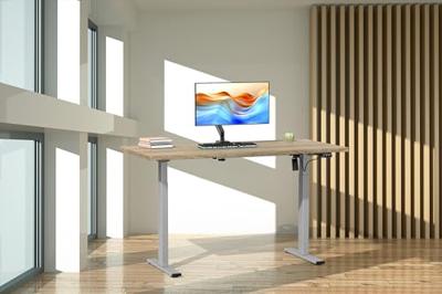 VCM Elektrisch verstelbaar bureau E-Lona (Sonoma eiken/zilver, 140 x 50 cm)