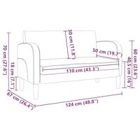 Loveseat bank 110 cm kunstleer zwart - thumbnail