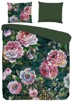 Good Morning Dekbedovertrek "bloemen" - Groen - (200x200/220 cm) - Katoen - thumbnail
