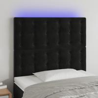 Hoofdbord LED 100x5x118/128 cm fluweel zwart - thumbnail