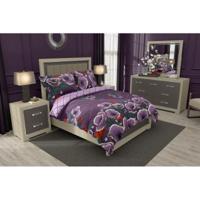 Frida Kahlo Dekbedovertrek rozen (paars) - thumbnail