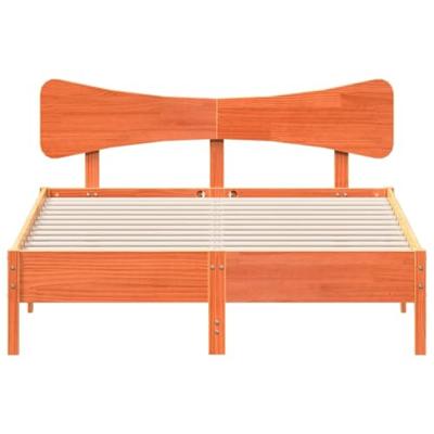 Bedframe zonder matras massief grenenhout wasbruin 135x190 cm