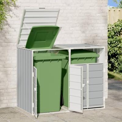Containerberging voor 2 containers 144x81x113 cm staal grijs - thumbnail