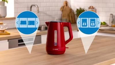 Bosch TWK1M124 Waterkoker Rood - thumbnail