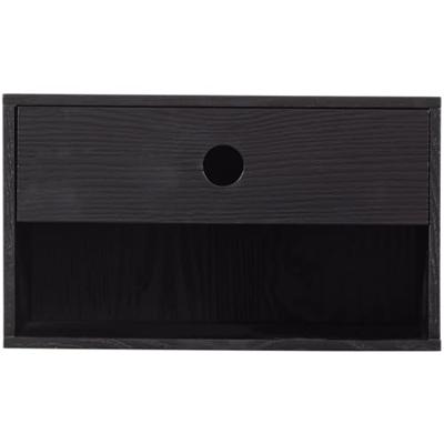 WOOOD Zwevend Nachtkastje 'Nancy' Met 1 lade, kleur Zwart