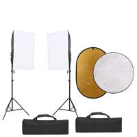 VidaXL Fotostudioset met verlichtingsset, achtergrond en reflector - thumbnail