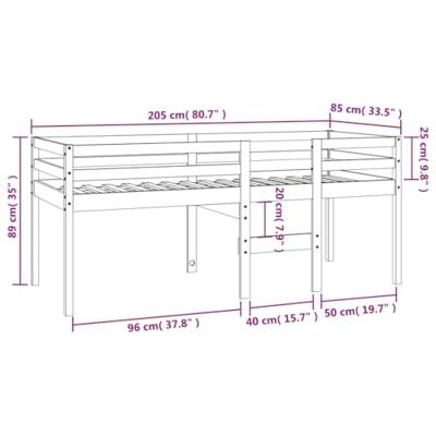 Hoogslaper massief grenenhout wasbruin 80x200 cm