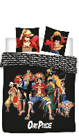 One Piece Dekbedovertrek zwart 240 x 200 cm polykatoen - thumbnail