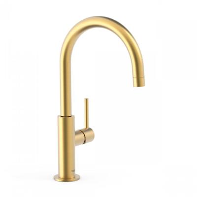 Wastafelmengkraan Tres Study Exclusive 32,4 cm met Hendel Uitloop Gebogen Rond Mat Goud Tres Wastafelmengkraan Tres Study Exclusive 32,4 cm met Hendel Uitloop Gebogen Rond Mat Goud Tres