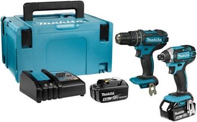 Makita dlx2131tj 18v combiset dhp482 accu klopboormachine + dtd152 slagschroevendraaier (2x 5.0ah accu) in mbox Makita dlx2131tj 18v combiset dhp482 accu klopboormachine + dtd152 slagschroevendraaier (2x 5.0ah accu) in mbox