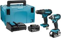 Makita dlx2131tj 18v combiset dhp482 accu klopboormachine + dtd152 slagschroevendraaier (2x 5.0ah accu) in mbox - thumbnail