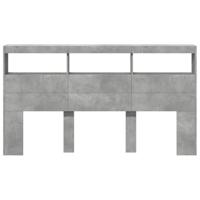 Hoofdbordkast met LED-verlichting 180x17x102 cm betongrijs - thumbnail
