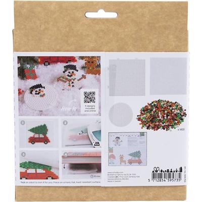 NABBI Hobbyset biobeads , kerstauto, rendier, sneeuwpop, elf en cadeau, 1 doos NABBI Hobbyset biobeads , kerstauto, rendier, sneeuwpop, elf en cadeau, 1 doos