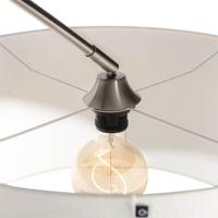 QAZQA Booglamp staal stoffen kap wit 50 cm - XXL - thumbnail