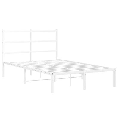 Bedframe met hoofdbord metaal wit 120x200 cm Bedframe met hoofdbord metaal wit 120x200 cm