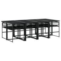 9-delige Tuinset poly rattan zwart - thumbnail