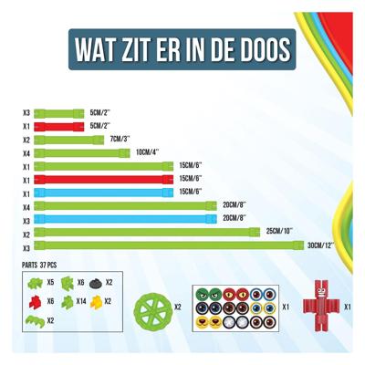 Clics Spaghetteez twist-a-saurus rex flexibele bouwstaafjes, 64dlg.