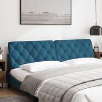Hoofdbordkussen 200 cm fluweel blauw - thumbnail