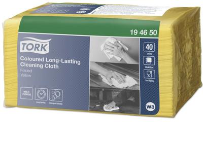 Reinigingsdoek Tork W8 Premium 1-laags 8x40 vel geel 194650