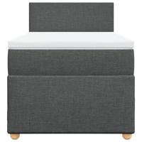 Boxspring met matras stof donkergrijs 90x200 cm - thumbnail