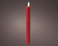 Dinerkaarsset LED vlam 24cm rood 2-dlg - thumbnail