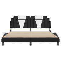 Bedframe "Viana" zonder matras kunstleer zwart en wit 160x200 cm - thumbnail