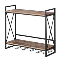 SVJ Wijnrek - 25x60x54 cm - Hout - Zwart - thumbnail