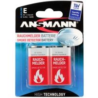 Ansmann Rauchmelderbatterie 9V batterij (blok) Alkaline 550 mAh 9 V 2 stuk(s) - thumbnail