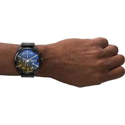 Diesel DZ4609 Horloge Spiked Chrono staal zwart 49 mm