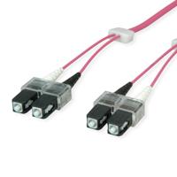 saCon glasvezel LED patchkabel duplex 50/125µm OM4, SC/SC, violet, 1 m - thumbnail
