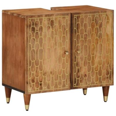 4-delige Badkamermeubelset massief mangohout