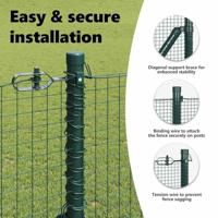 VidaXL Afrasteringspaal groen 25 x 1 m (25 x 25 mm gaas) staal - thumbnail