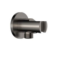 Wiesbaden Wandaansluitbocht met handdouchehouder rond 1/2" gunmetal - thumbnail