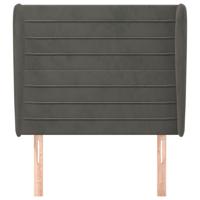 Hoofdbord met randen 83x23x118/128 cm fluweel donkergrijs - thumbnail