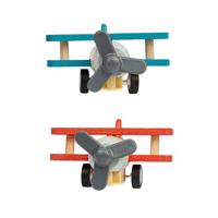 Bigjigs houten terugtrek dubbeldekker vliegtuig - thumbnail