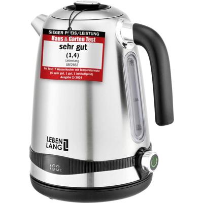 Lebenlang LBE2662 Waterkoker BPA-vrij, Met display Aantal/Volume: 1.7 l RVS Lebenlang LBE2662 Waterkoker BPA-vrij, Met display Aantal/Volume: 1.7 l RVS