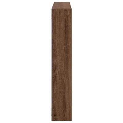 Wandschap kubus 7 vakken bewerkt hout bruin eikenkleur - thumbnail