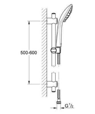 Grohe QuickFix Vitalio Joy 110 Duo doucheset met 2 straalsoorten chroom - thumbnail