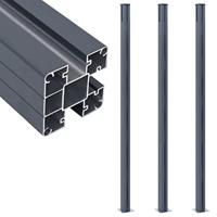 VidaXL Schuttingpalen 3 st 185 cm aluminium donkergrijs - thumbnail