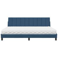 Bed met matras "Hanko" stof blauw 200x200 cm - thumbnail