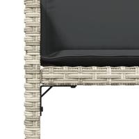 13-delige Tuinset met kussens poly rattan lichtgrijs - thumbnail