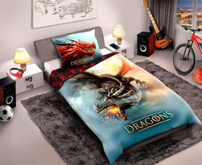 Animal Pictures Dekbedovertrek Flying Dragon - 140 x 200 cm - Katoen - 70 x 90 cm