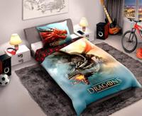 Animal Pictures Dekbedovertrek Flying Dragon - 140 x 200 cm - Katoen - 70 x 90 cm - thumbnail